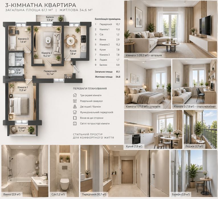 Продам 3-кімнатну квартиру в центрі міста Ромни, Ромны квартира