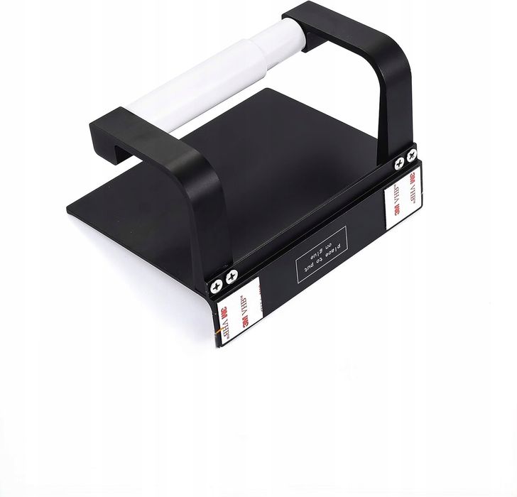 Uchwyt na papier toaletowy z półką czarny ALUMINIOWY WANGEL