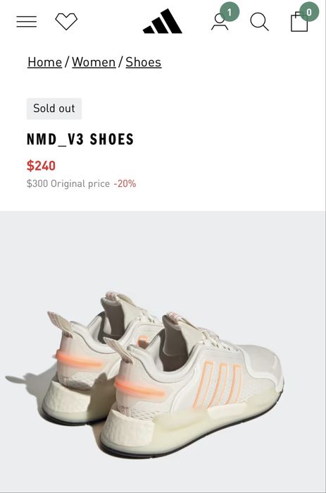 Adidas 39 р. NMD_V3 жіночі кросівки