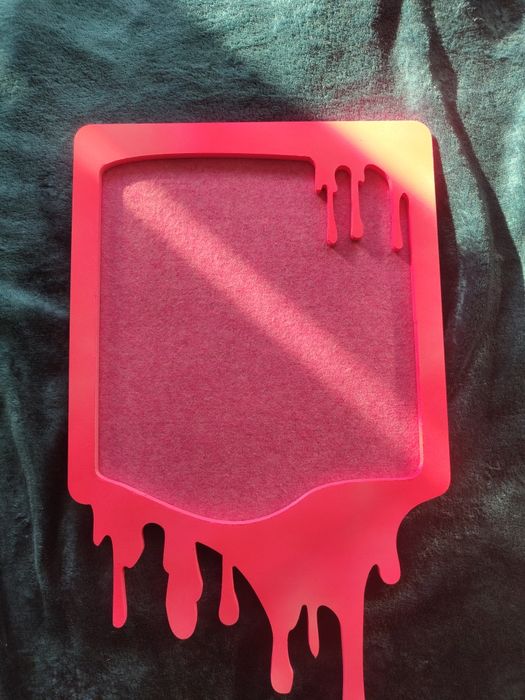 Ręcznie robiona tablica na PINY i RZEPY – Drip Pink – Handmade!