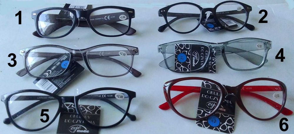 Okulary do czytania +2,00 dioptrii EyeMedic Wyrób medyczny Różne wzory NOWE