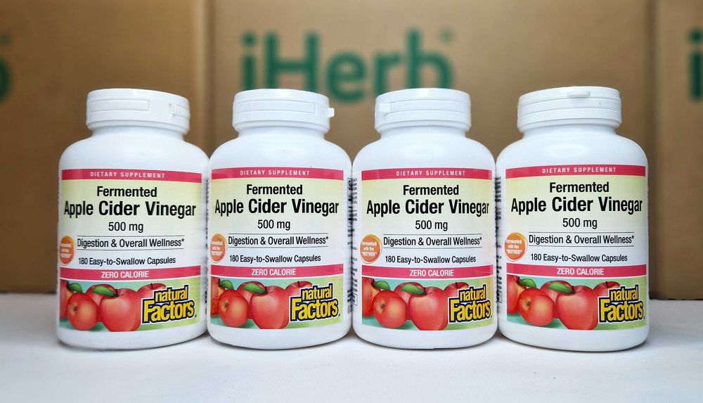 Ферментований яблучний оцет Natural Factors Apple Cider Vinegar, 180шт