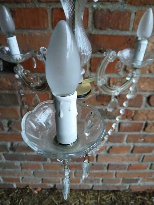 3 ramienny żyrandol szklany styl Glamour rokoko Vintage