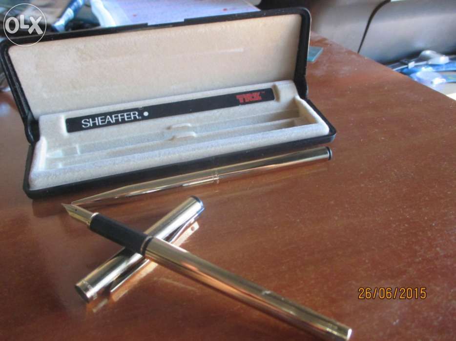 Caneta e esferográfica Sheaffer plaqueada a ouro