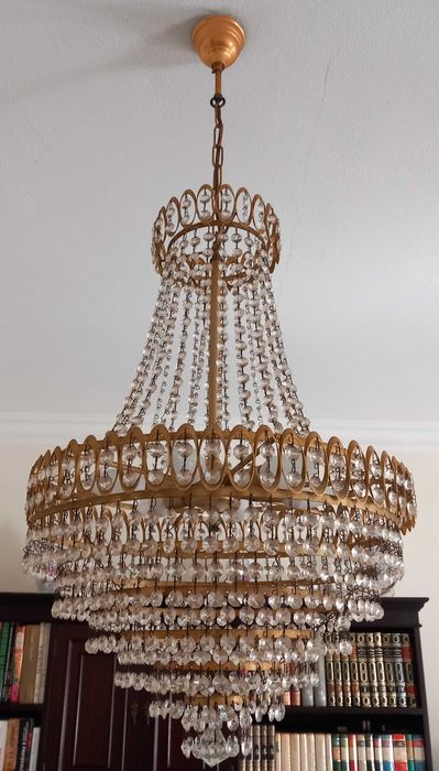Conjunto Candeeiros de Sala Estilo Palaciano com Cristais