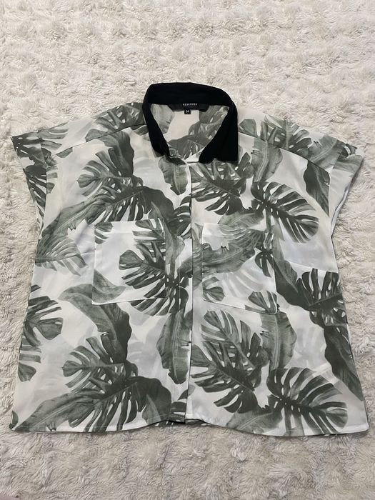 zwiewna koszula bezrękawnik hawajska xs