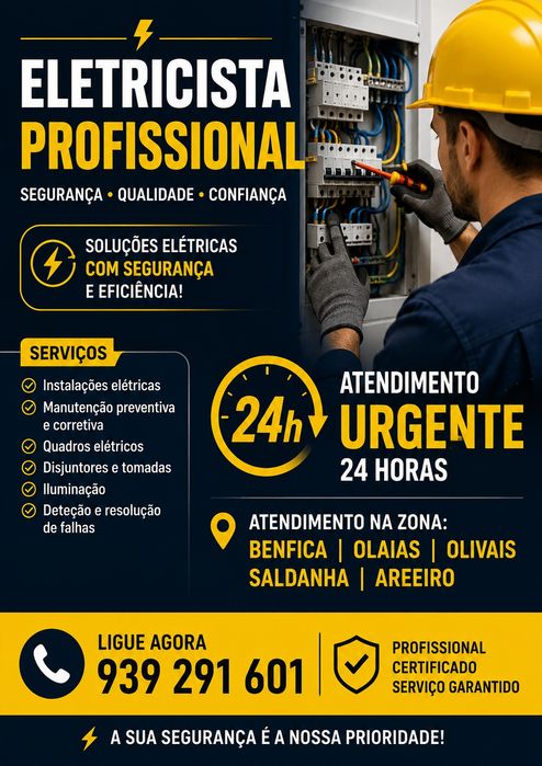eletricista certificado,urgente hoje em lisboa