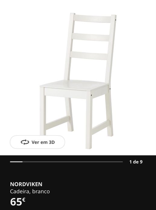 Mesa de sala + 6 cadeiras Ikea - BOM ESTADO!