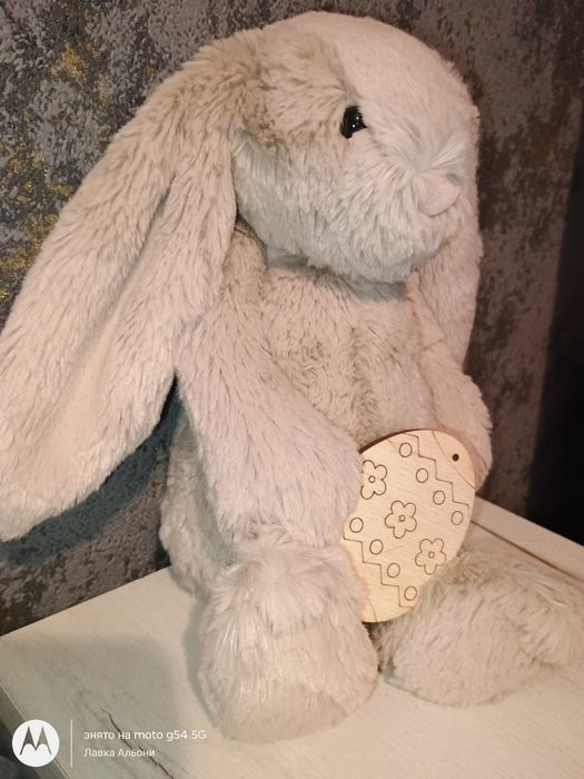 Оригінальний кролик Jellycat Bashful Bunny м'яка іграшка заяць колір беж