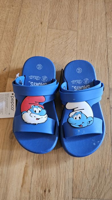 Nowe klapki basen Smerfy 27 dzieciece