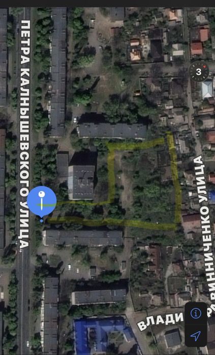 Участок под застройку Петра Калнышевского Центрально- городской р-он