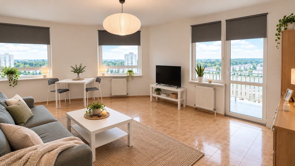 Przestronna kawalerka z balkonem na wynajem - w Chartowo Tower, Nowe Miasto, Rataje
