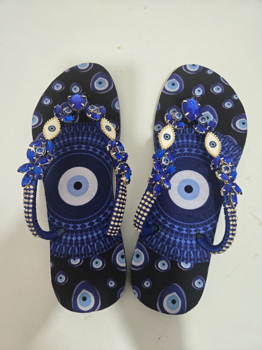 Havaianas Slim customizada Olho Grego Novas
