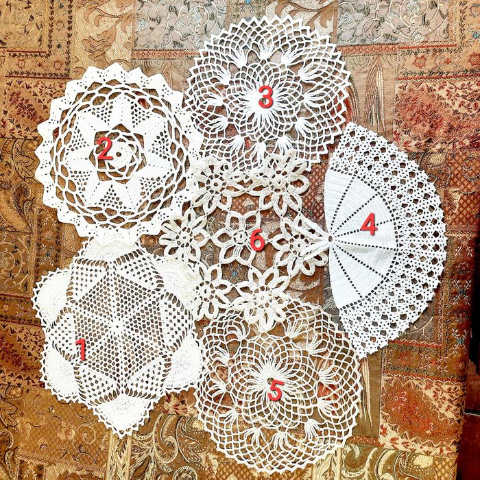 Сonjunto de guardanapos de crochê feitos à mão