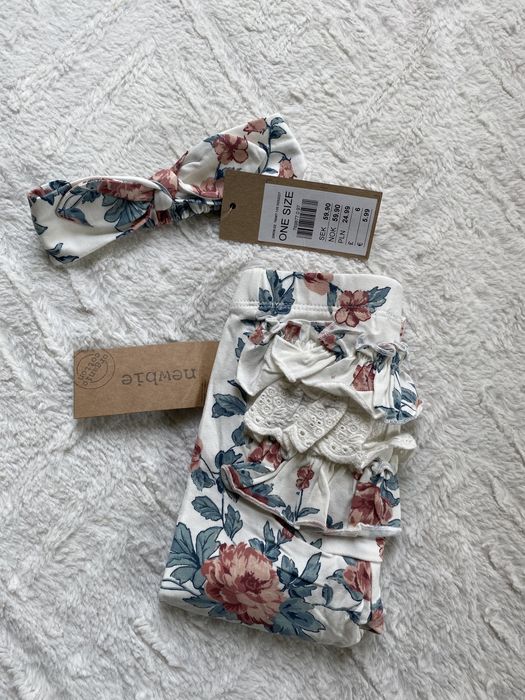 Legginsy Newbie w kwiaty 80 opaska