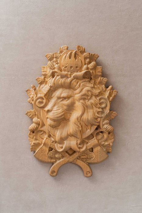 Ozdoby z drewna, drewniane ozdoby na ścianę, dekoracje z drewna, lew