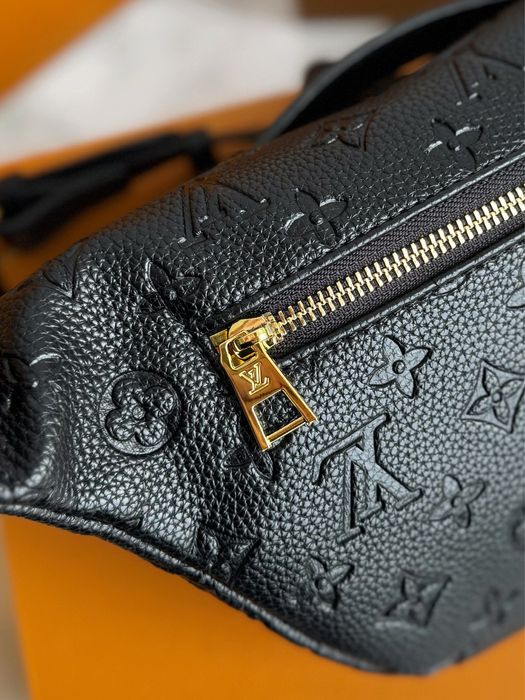 Бананка чорна чоловіча жіноча Louis Vuitton bumbag луи витон кожа
