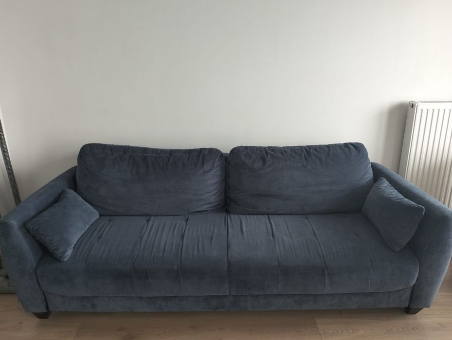 Kanapa rozkładana duża granatowa