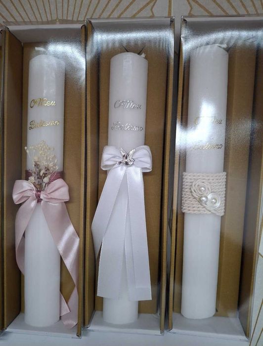 Velas e conjuntos Batismo com caixa e envio
