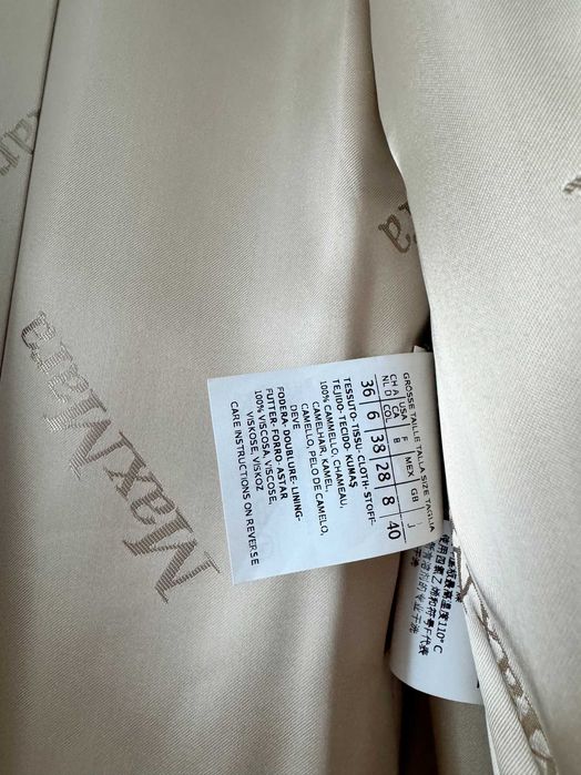MaxMara płaszcz wełniany beżowy elegancki r.36/S nowy
