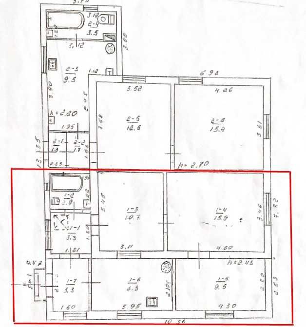 Частина будинку, 3 кімнати, 2 гаража, район Можайського