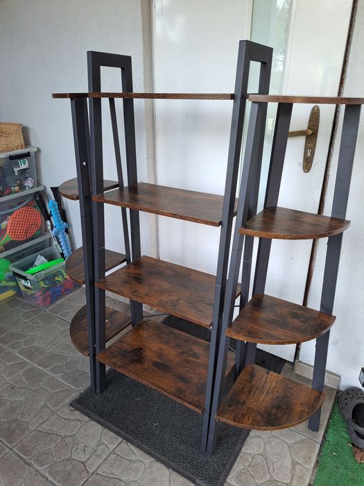 REGAŁ i  Półki  Narożne Czarny BRĄZ Rustykalny Drewniany LOFT 4 Półki