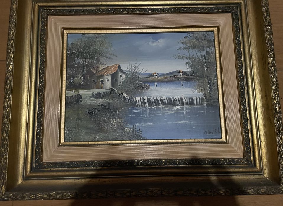 Pintura a óleo de motivo paisagistico