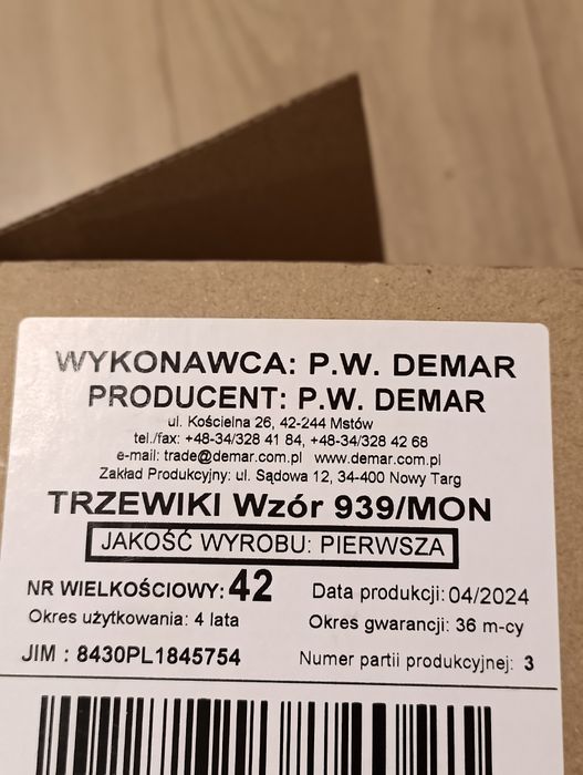 Buty trzewiki rozm 42