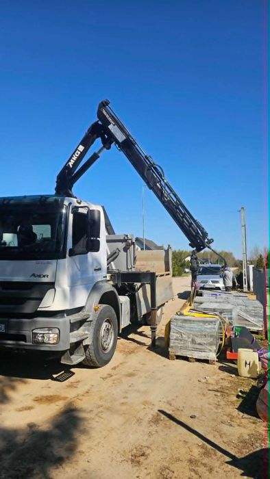 Usługi transportowe z HDS dźwig transport materiał budowlanych big bag