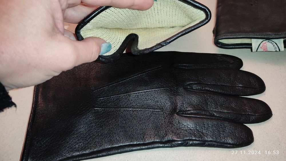 Мужские новые перчатки натуральная кожа зима