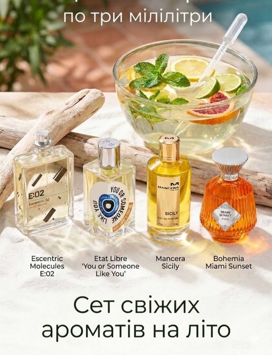 Сет свіжих ароматів на літо 3 мл. РОЗПИВ.
