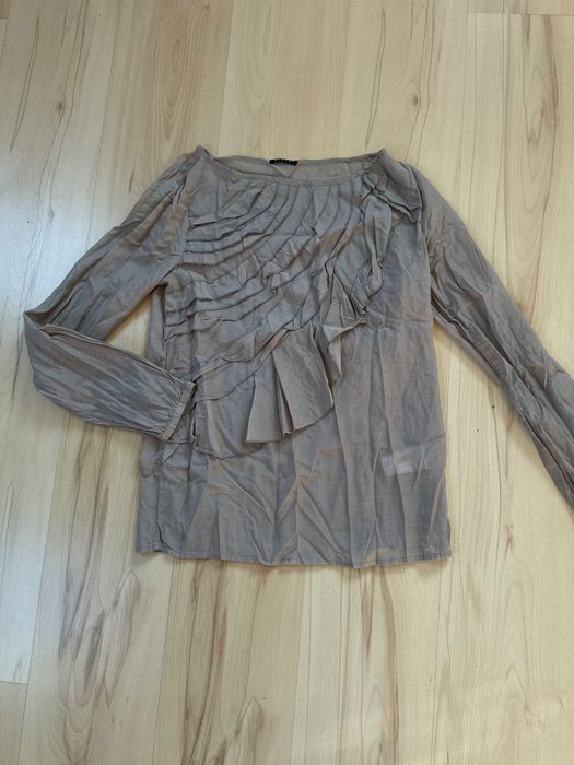 Sisley bawełniana bluzka elegancka prześwitująca