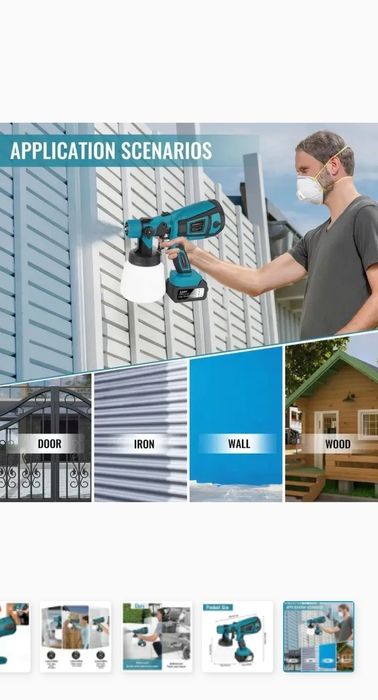 Pistolet akumulatorowy do malowania natrysku 2x aku 48v