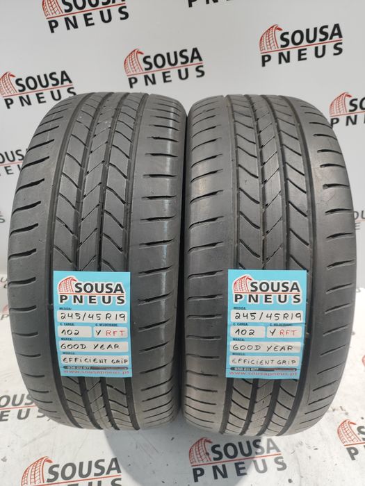 2 pneus semi novos 245-45R19 RFT Goodyear - Oferta os Portes