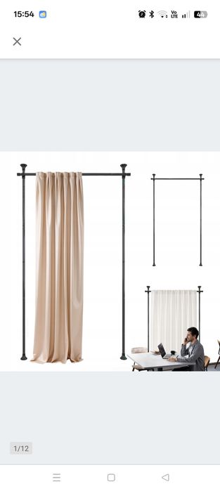 Parawan teleskopowy stelaż do zasłony ścianka  draperia wysyłka