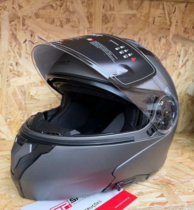 capacete sprint evo easy cinza - oferta pinlock - novo