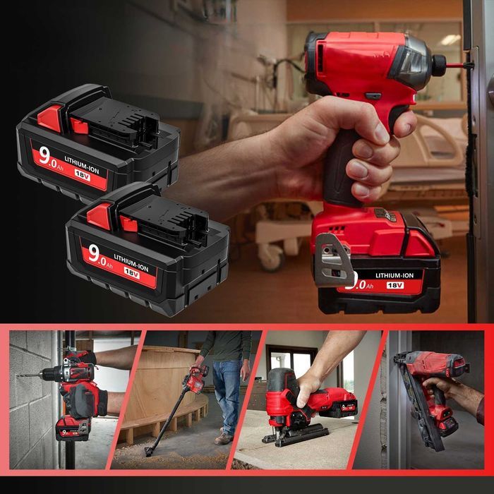 Mocny Akumulator Bateria M18 18V 9.0Ah do elektronarzędzi Milwaukee