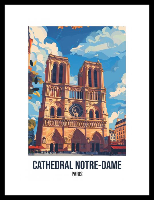 Plakat 25x35cm Cathedral Notre-Dame