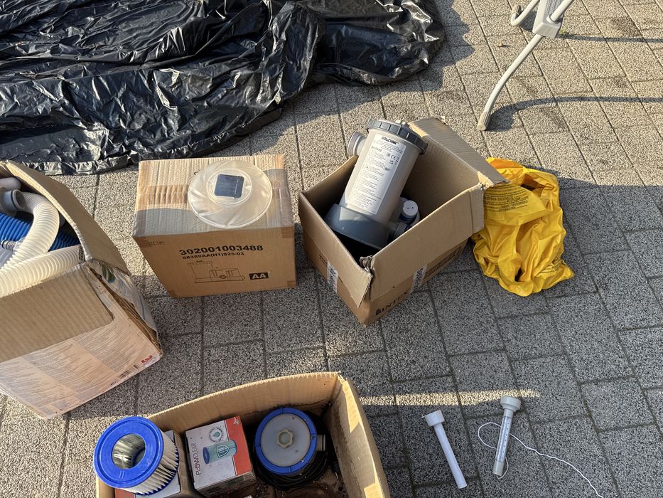 Pompa Bestway 58389 x2 szt + drabina + pokrowiec +węże akcesoria basen