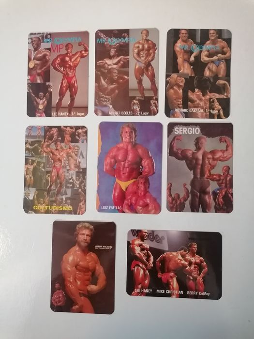Conjunto de 8 calendários de 1986 de Culturismo