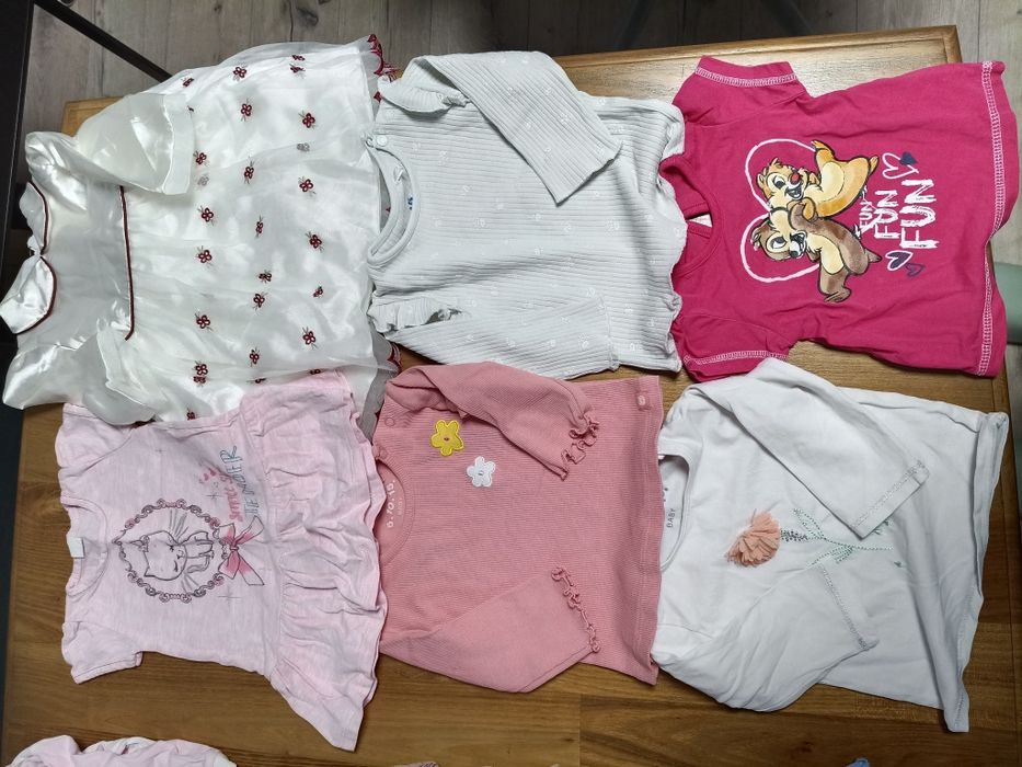 Zestaw paczka ubranek dziewczęcych 28szt - 62/68, kombinezon miś