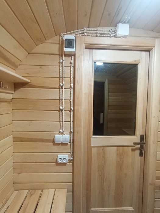 Баня-бочка від виробника, повністю з вільхи 3.5м ) +козирьок