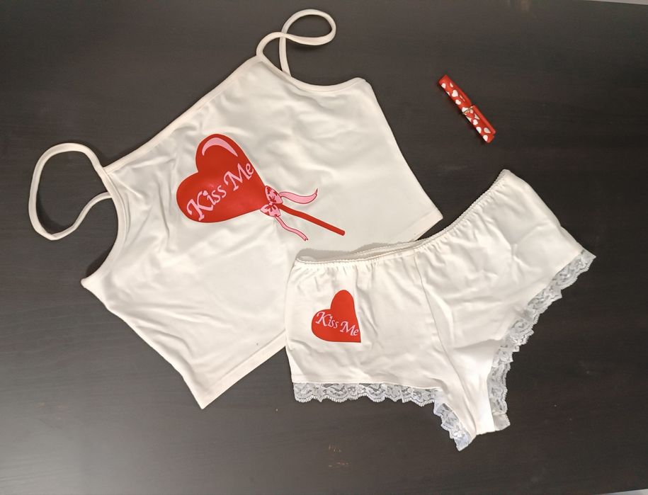 Boxer e Top. Kiss Me. Novo. Tam. M