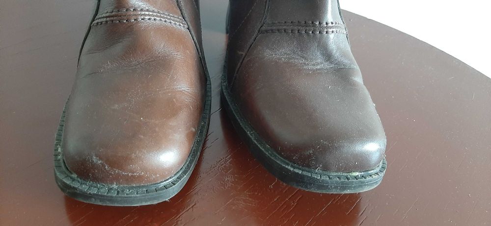 Brązowe botki skórzane Divina 36/37 Made in Spain