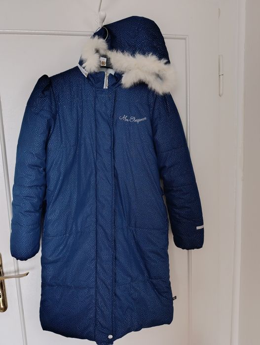 Piękny ciepły płaszcz kurtka zimowa na polarze 152