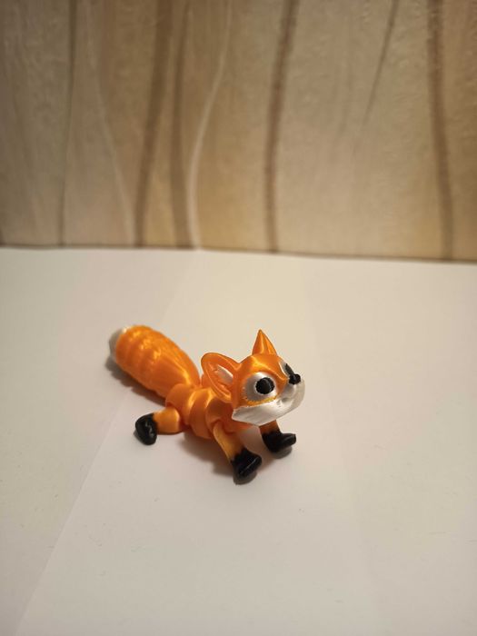 Elastyczny Mały Lisek – ruchoma zawieszka 3D