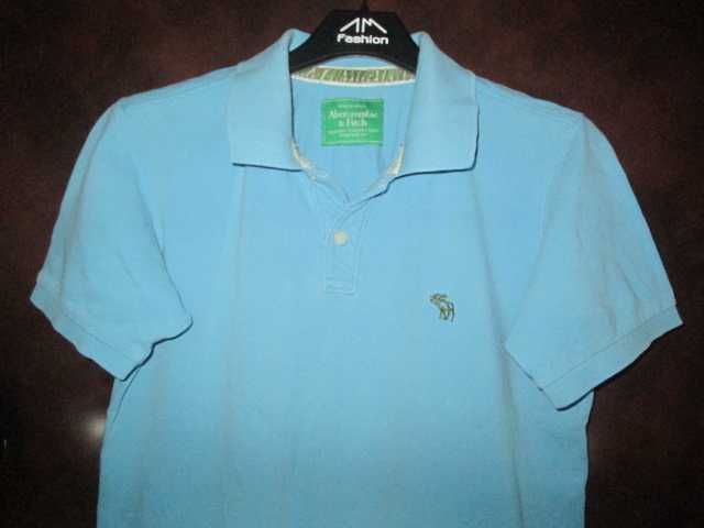 abercrombie & fitch koszulka polo rozmiar M niebieska