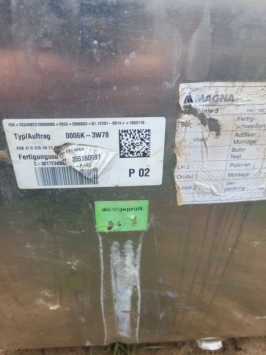 Zbiornik paliwa man 370 litrów nowy
