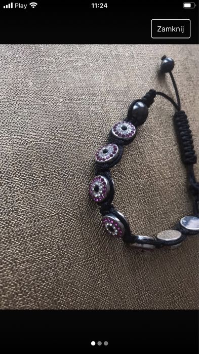 Bransoletka młodzieżowa ściągana sznureczkiem.