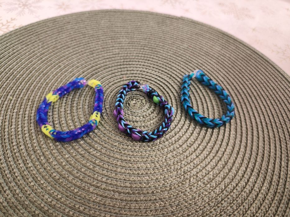 Bransoletki z gumek, zestaw